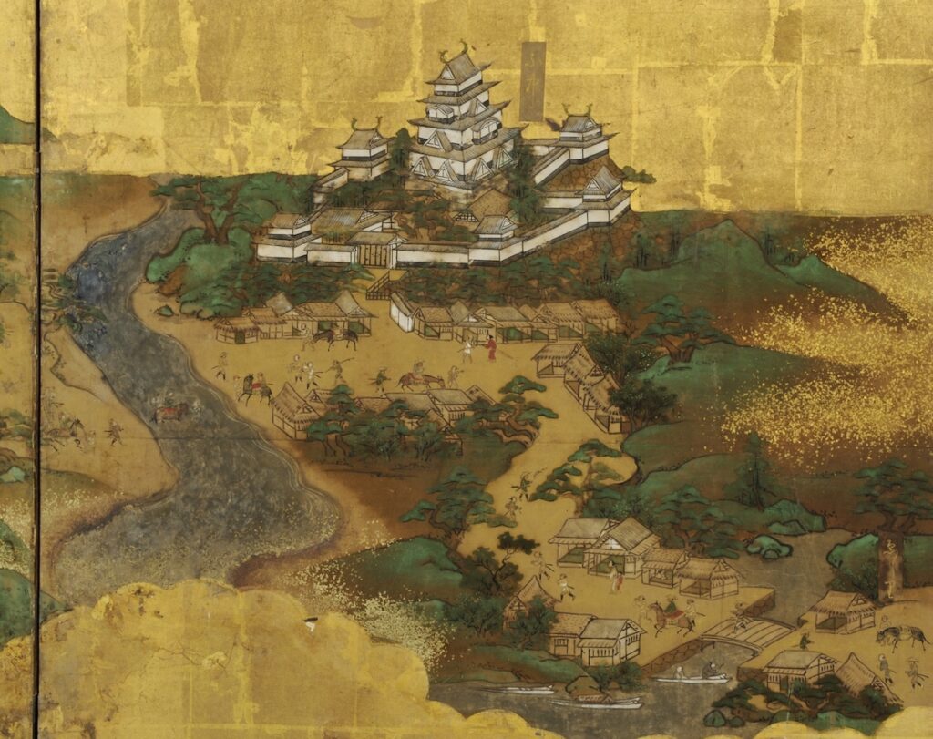 Sunpu Castle depicted in Tokaido Byobu (Fuchu)
