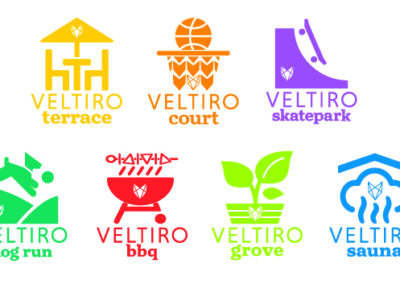 Veltiro park faciities' logos